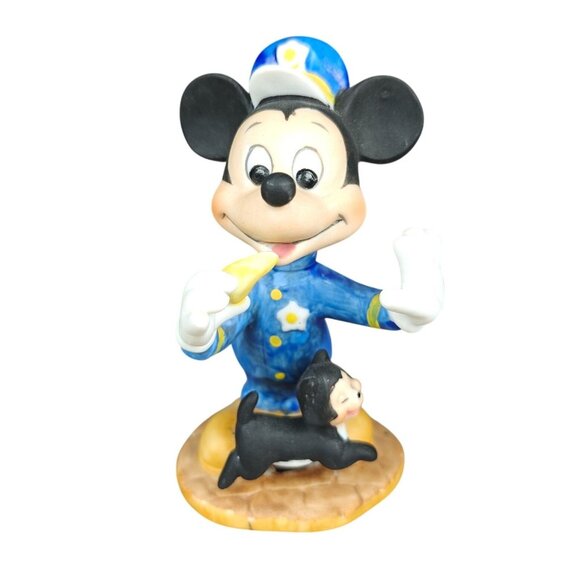 Vintage Mickey Mouse Policeman Figurine With Figaro Cat Walt Disney Productions - Picture 1 of 6